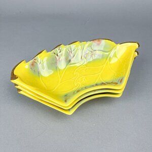Ceramic Serving Dishes | 60's MCM Bright Yellow California Pottery Set of Three
